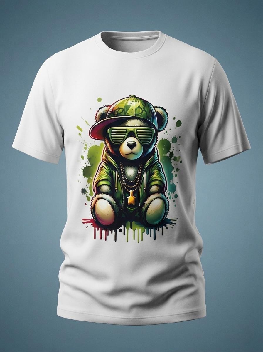 Urban Hip Hop Bear Streetwear T Shirt