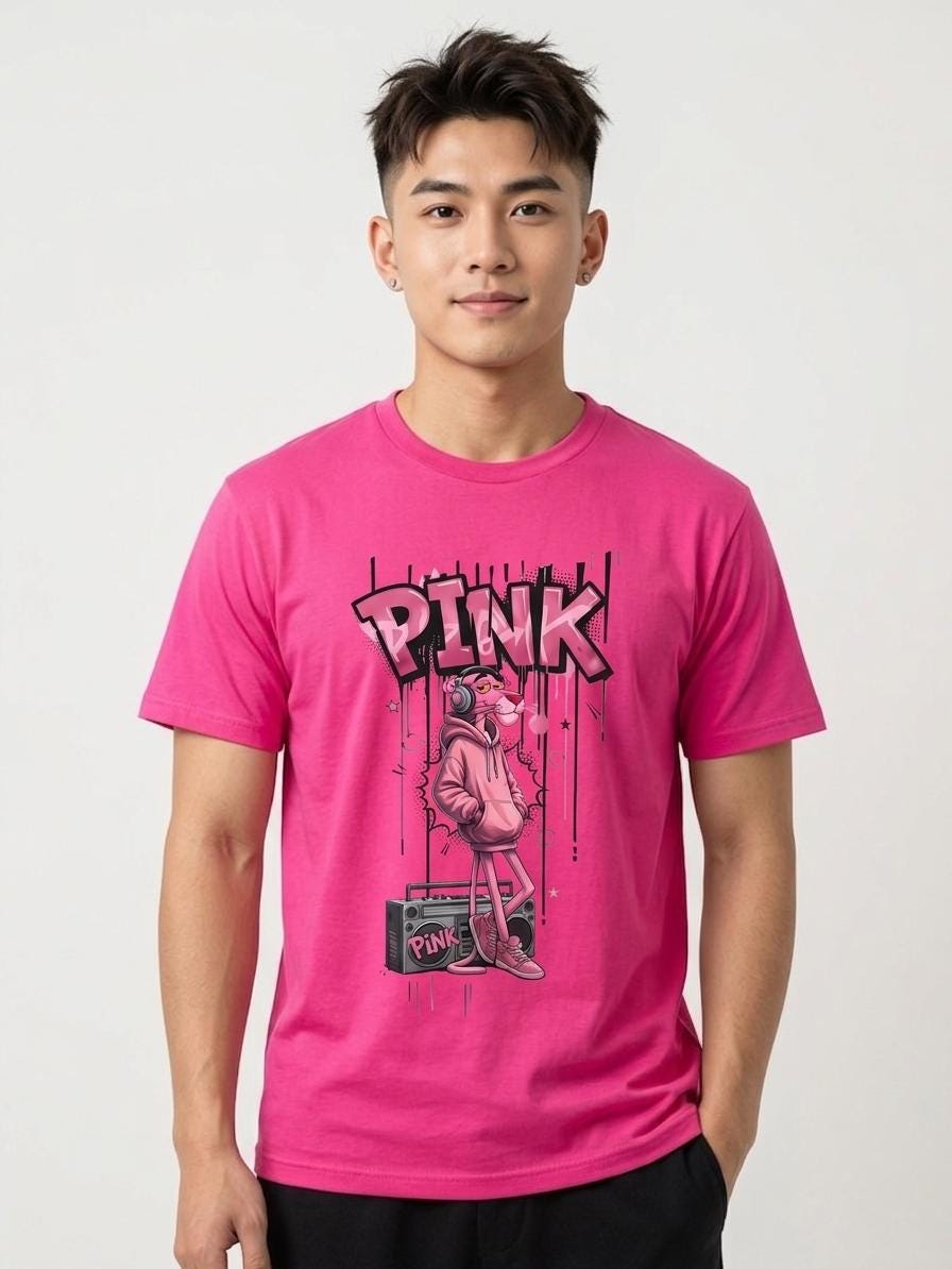 Pink Panther T shirt Urban Style 100% Cotton Exclusive Design