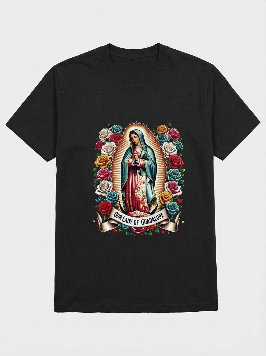 T Shirt Virgin of Guadalupe Floral