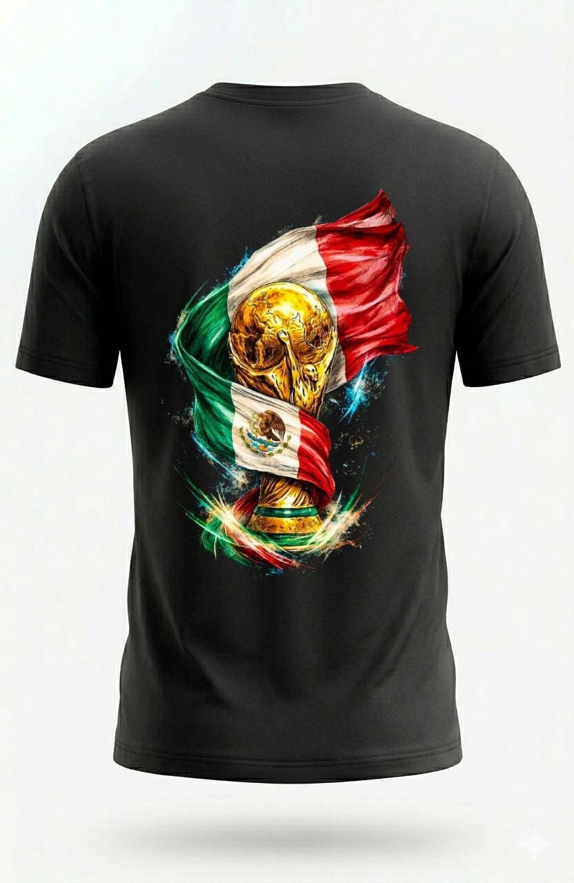 "The Dream of Mexico" T-shirt - World Cup Trophy with Flag