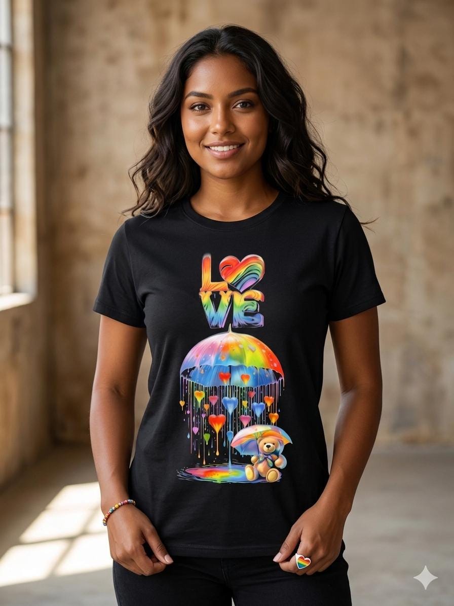 Rainbow Love Teddy Bear T-Shirt