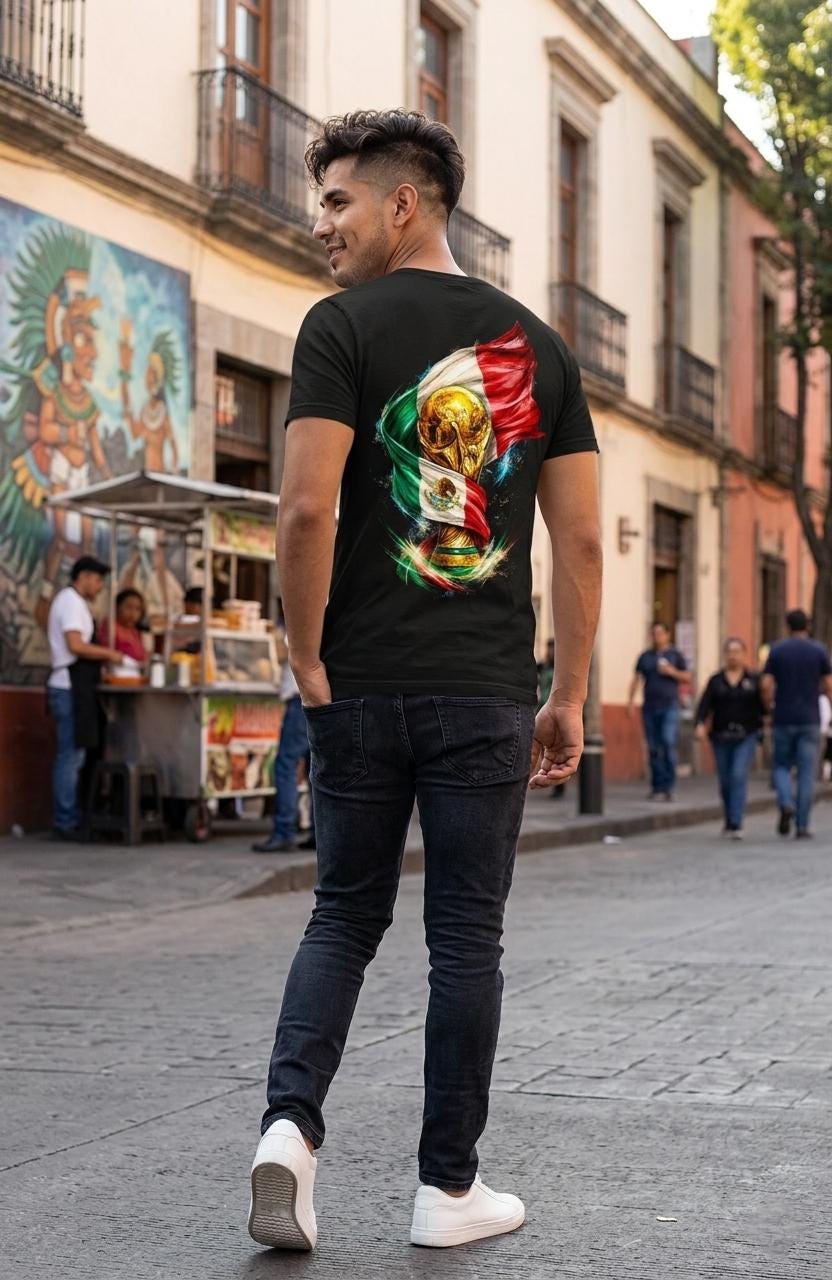 "The Dream of Mexico" T-shirt - World Cup Trophy with Flag