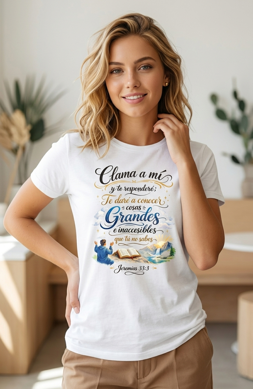 Jeremiah 33:3 Christian T-Shirt Artistic Spiritual Design