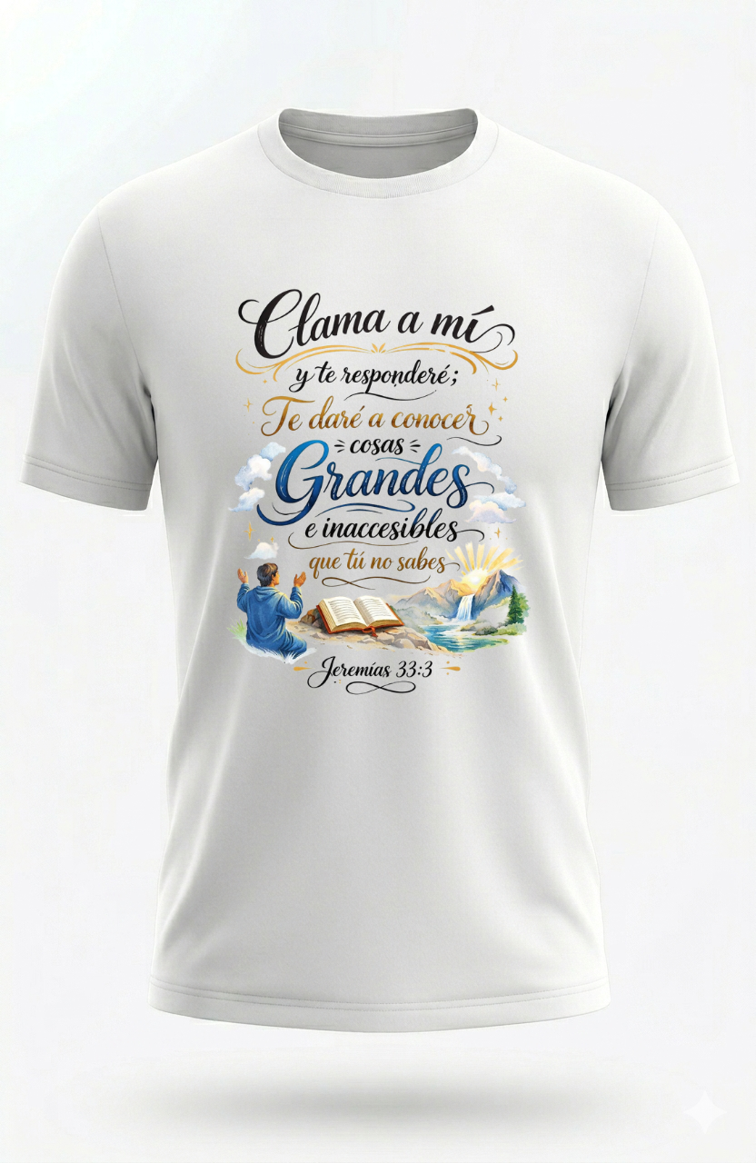 Jeremiah 33:3 Christian T-Shirt Artistic Spiritual Design