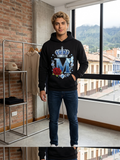 Premium Initial M Royal Hoodie Crown, Rose & Butterfly